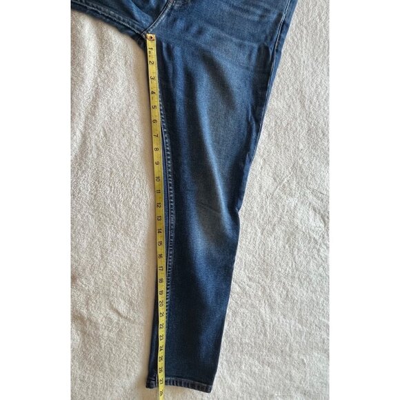Re/Done Originals High Rise‎ Ankle Crop Jeans Midnight Blue Size 28 - Picture 11 of 11
